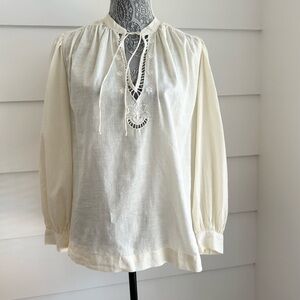 MKT Studio Hippa Shirt in Craie size 36/ US 6 Boho Peasant Blouse